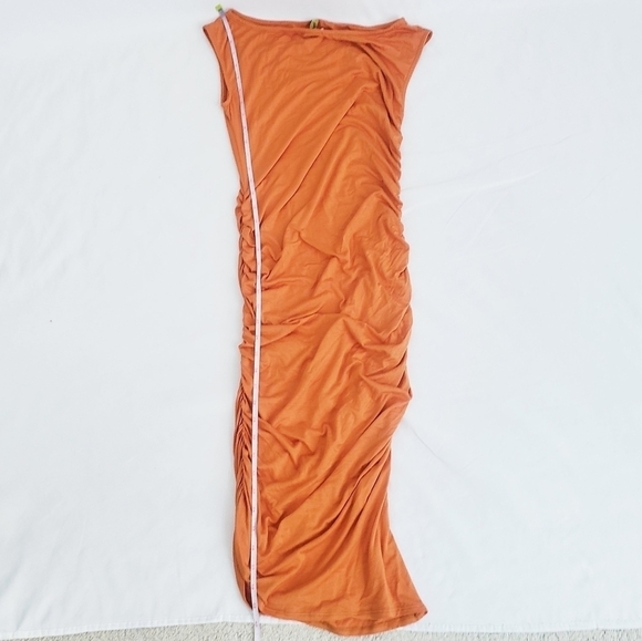 NWT Rachel Pally Sylvia Ruched Sleeveless Dress Zinnia Orange - Picture 5 of 8
